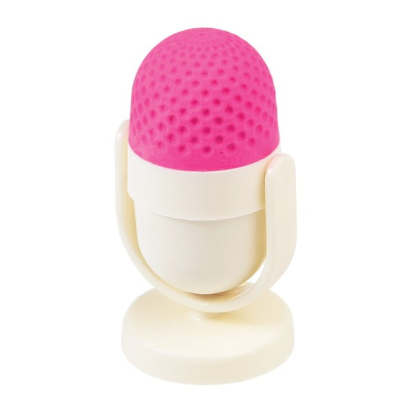 Růžovobílá guma na gumování s ořezávátkem Rex London Microphone, ⌀ 4 cm