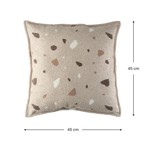 Světle hnědý dětský pohovkový polštář z textilie bouclé/žinylkový Terrazzo Block – Wigiwama-image-2
