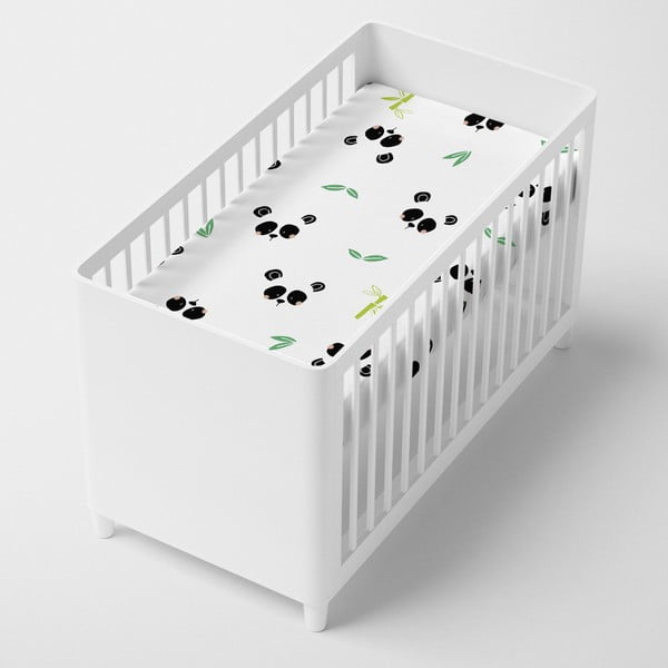 Dětské bavlněné prostěradlo Moshi Moshi Panda, 60 x 120 cm-image-1
