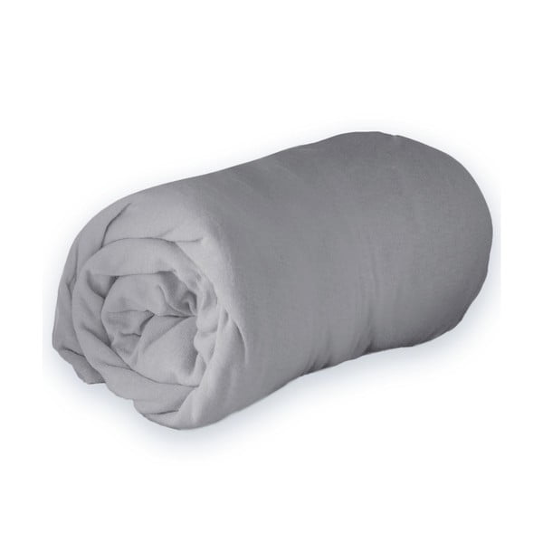 Světle šedé napínací prostěradlo jersey 90x190 cm Jersy – douceur d'intérieur-image-3