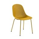 Žlutá kovová zahradní židle Quinby – Kave Home