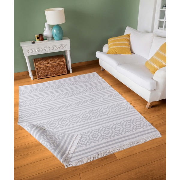 Šedo-bílý bavlněný koberec Oyo home Duo, 80 x 150 cm-image-2