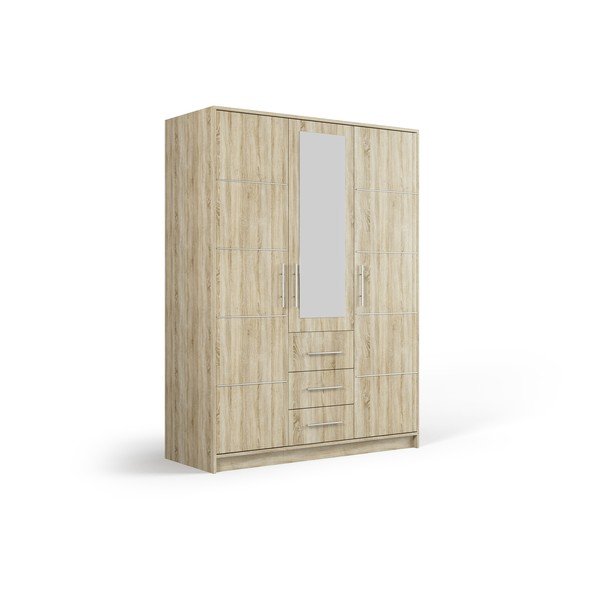 Šatní skříň v dekoru dubu se zrcadlem 147x200 cm Derry - Cosmopolitan Design-image-2