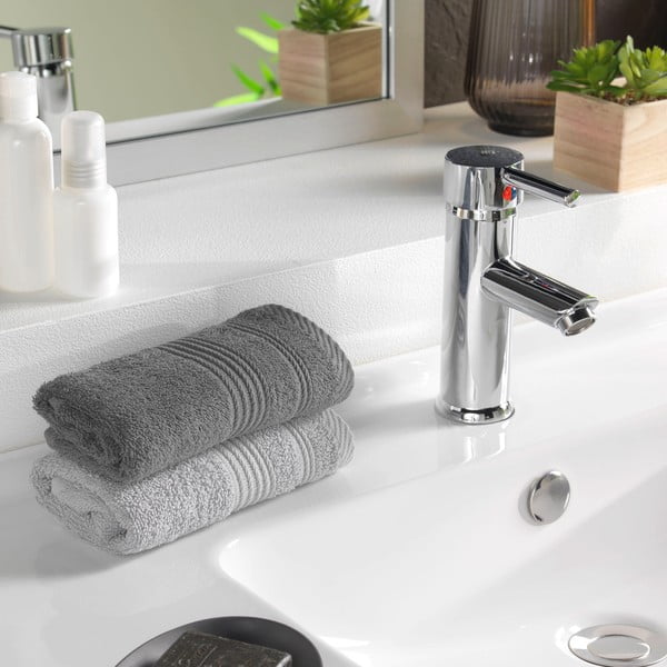 Tmavě šedý froté bavlněný ručník 30x50 cm Tendresse – douceur d'intérieur-image-1