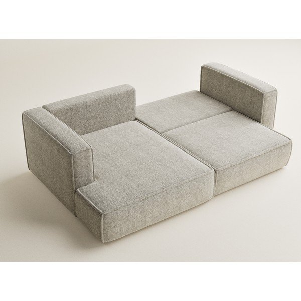 Béžová žinylková rozkládací/s úložným prostorem rohová pohovka (levý roh/s lenoškou) Velto – Maison de Rêve-image-3