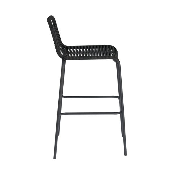 Černá barová židle s ocelovou konstrukcí Kave Home Glenville, výška 74 cm-image-2