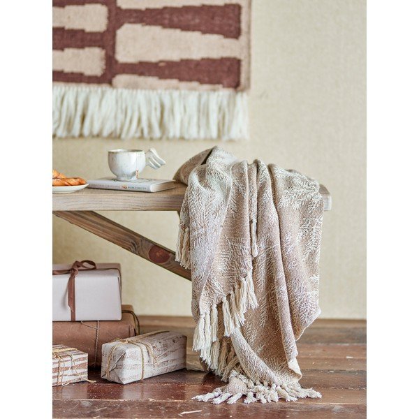 Světle hnědá deka 130x160 cm Gabriela – Bloomingville-image-1