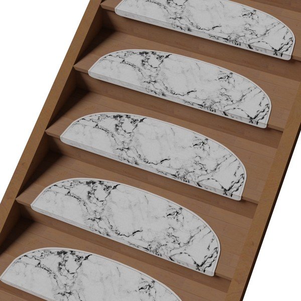 Bílé nášlapy na schody v sadě 16 ks 20x65 cm Marble Dream – Vitaus-image-1