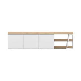 Bílý TV stolek v dekoru dubu 190x45 cm Albi - TemaHome