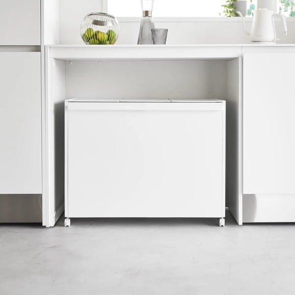 Bílý kovový odpadkový koš na tříděný odpad Tower – YAMAZAKI-image-1