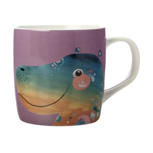 Růžový porcelánový hrnek Maxwell & Williams Pete Cromer Hippo, 375 ml