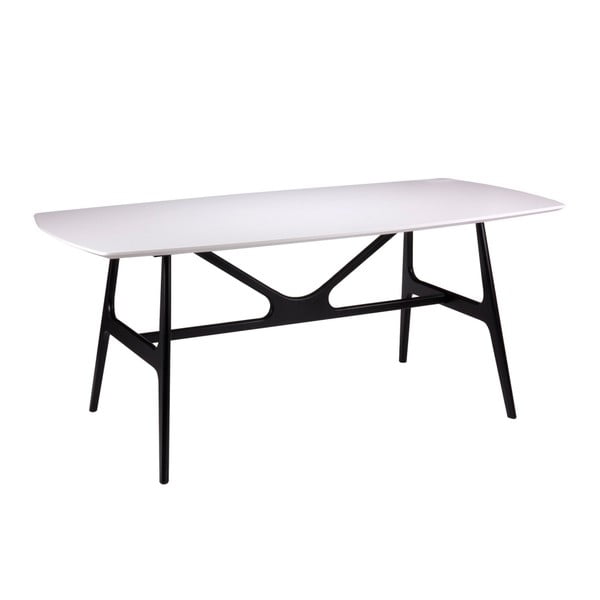Bílý jídelní stůl s černými nohami sømcasa Gabby, 180 x 90 cm