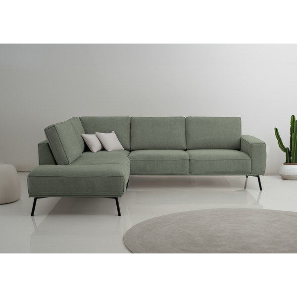 Zelená žinylková rohová pohovka (levý roh/do L) Amsterdam – Scandic-image-1