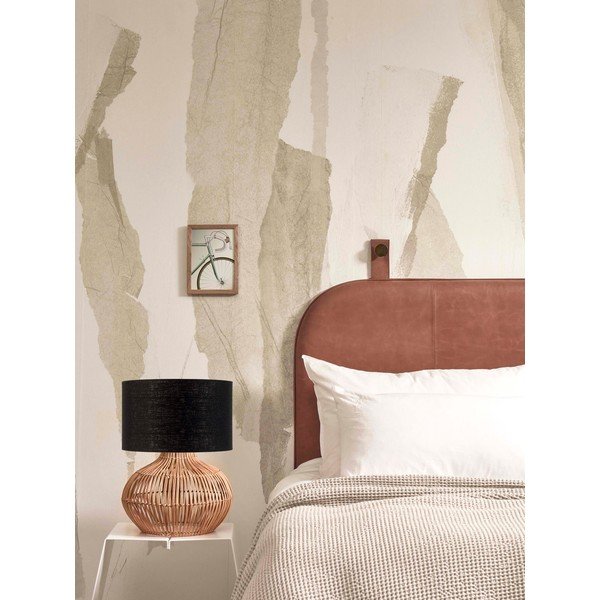 Stolní lampa s textilním stínidlem v černo-přírodní barvě (výška 48 cm) Kalahari – Good&Mojo-image-2