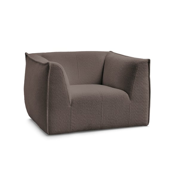 Hnědé křeslo z textilie bouclé Giorgia – Bobochic Paris