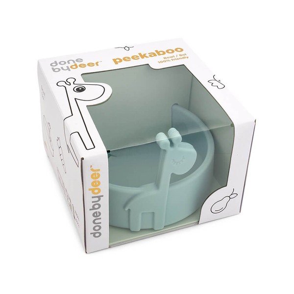 Modrá dětská silikonová miska Done by Deer Peekaboo Raffi-image-1