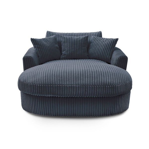 Tmavě modré manšestrové křeslo Belem – Bobochic Paris-image-3