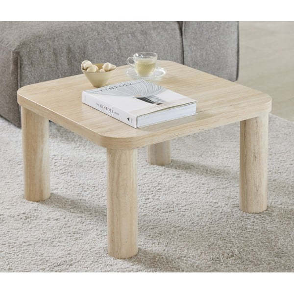 Béžový konferenční stolek v dekoru mramoru 60x60 cm Solano – Actona-image-1