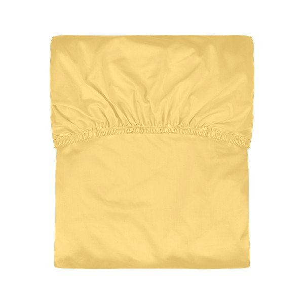 Žluté napínací bavlněné prostěradlo 180x200 cm Oba – noo.ma