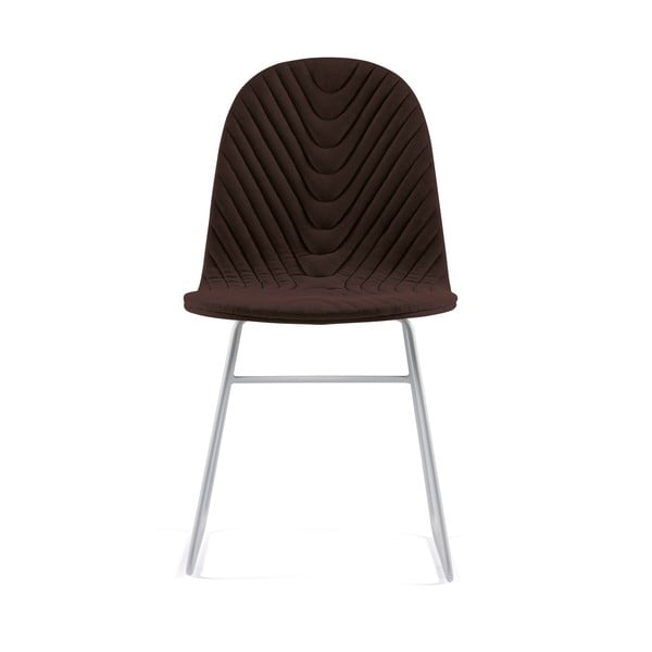 Hnědá židle s kovovými nohami IKER Mannequin V Wave