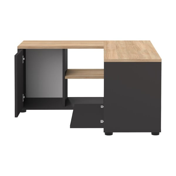 TV stolek v dekoru dubu v černo-přírodní barvě 90x45 cm Angle – TemaHome-image-2
