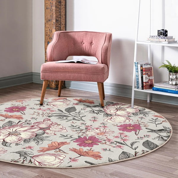 Pratelný kulatý koberec vhodný pro robotické vysavače ø 120 cm Comfort – Mila Home-image-1