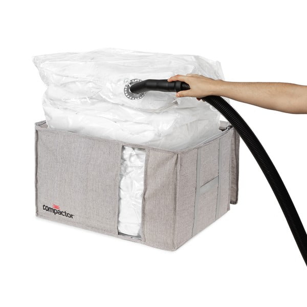 Šedý kompresní úložný box Compactor Oxford, 210 l
