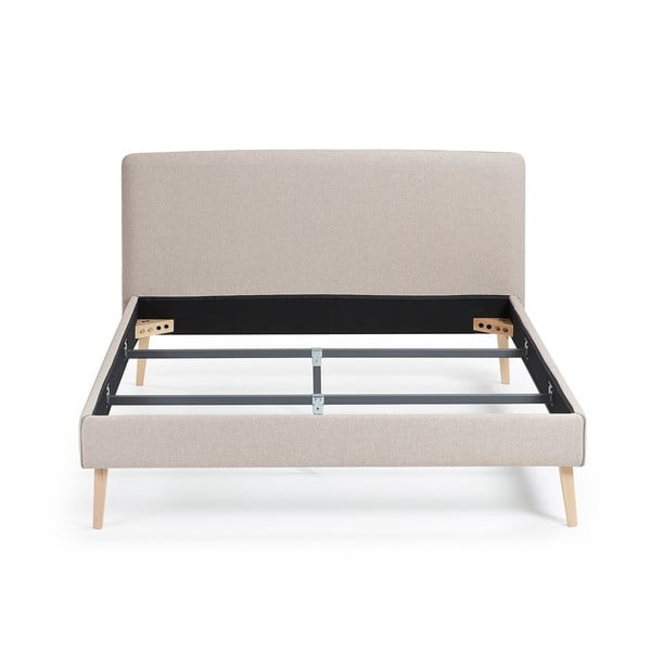 Béžová dvoulůžková postel Kave Home Lydia, 160 x 200 cm-image-2