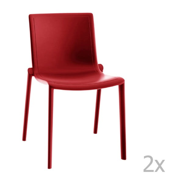 Sada 2 červených zahradních židlí Resol Kat