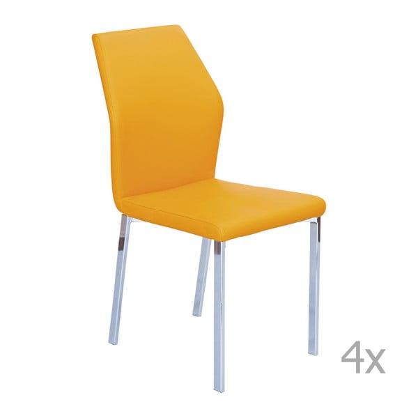 Sada 4 oranžových jídelních židlí 13Casa Valencia