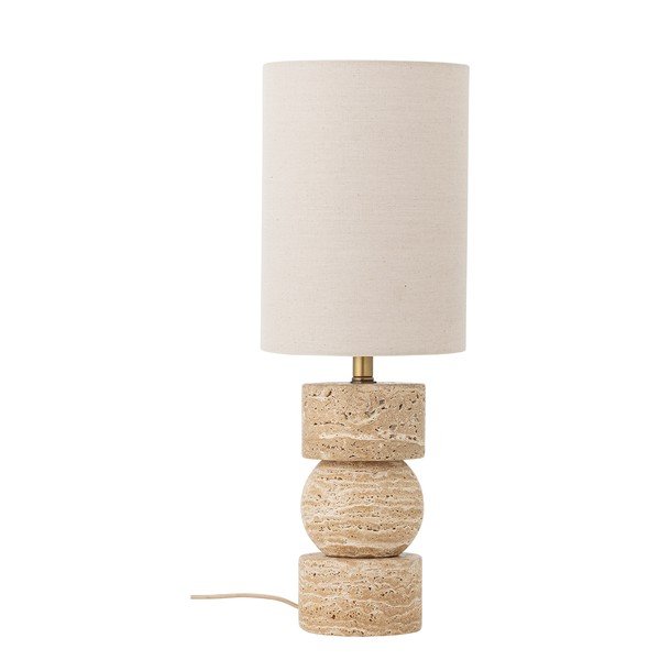 Kamenná stolní lampa v přírodní barvě s textilním stínidlem (výška 53 cm) Marci – Bloomingville