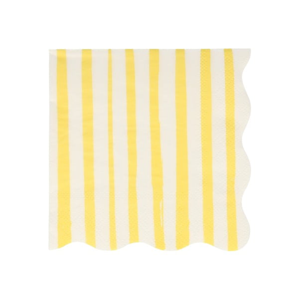 Papírové ubrousky v sadě 16 ks Yellow Stripe – Meri Meri