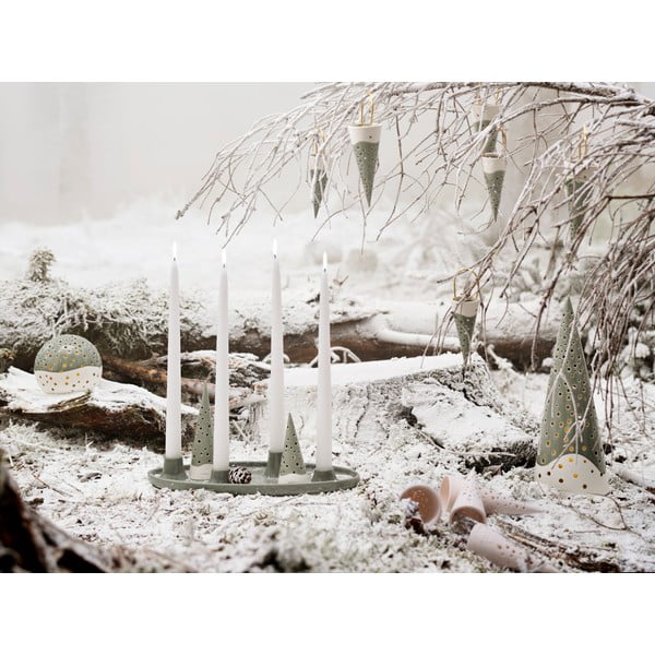 Zelená keramická závěsná dekorace Kähler Design Cone, výška 18 cm-image-1