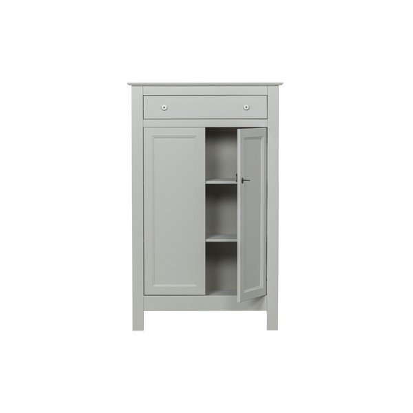 Světle šedá vysoká uzamykatelné komoda z borovicového dřeva 93x150 cm Eva – WOOOD-image-2