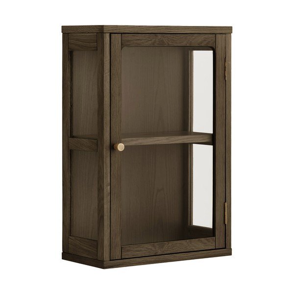 Tmavě hnědá závěsná vitrína v dekoru dubu 40x60x20 cm Zamora – House Nordic