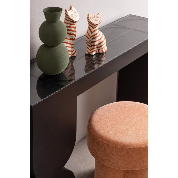 Černý konzolový stolek se skleněnou deskou 32x120 cm Archie – Bizzotto-image-1