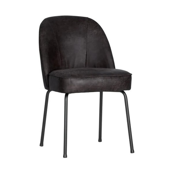 Černé kožené jídelní židle v sadě 2 ks Vogue – WOOOD