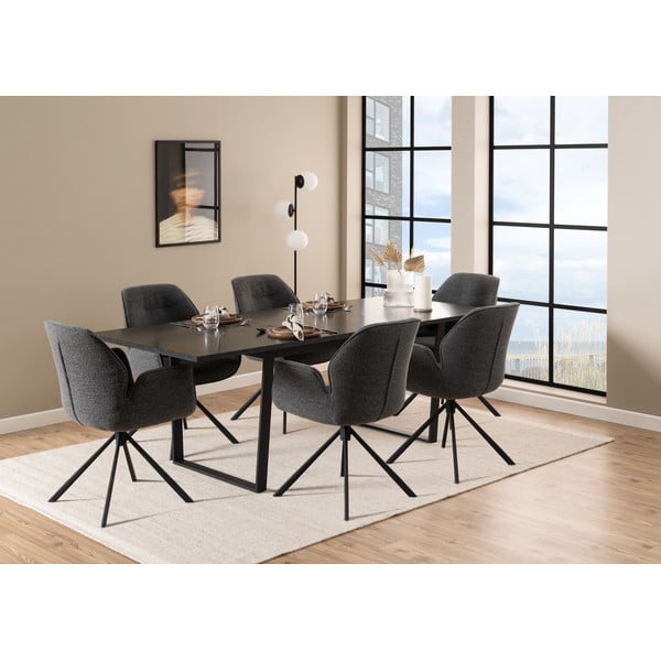 Tmavě šedé čalouněné jídelní křeslo Aura – Actona-image-3