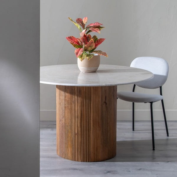 Kulatý jídelní stůl s mramorovou deskou  ø 120 cm – Ixia-image-1