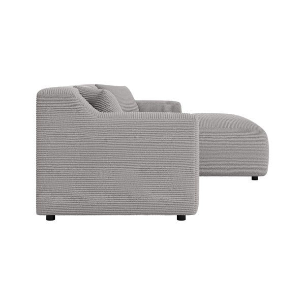 Světle šedá manšestrová rohová pohovka (pravý roh/s lenoškou) Martin – Ropez-image-3