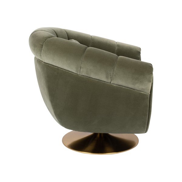 Olivově zelené sametové křeslo Dutchbone Member-image-2