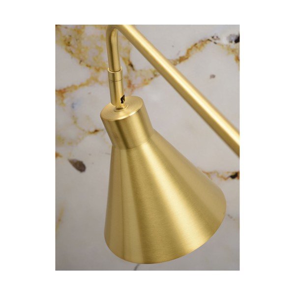 Stojací lampa s kovovým stínidlem ve zlaté barvě (výška 153 cm) Lyon – it's about RoMi-image-2