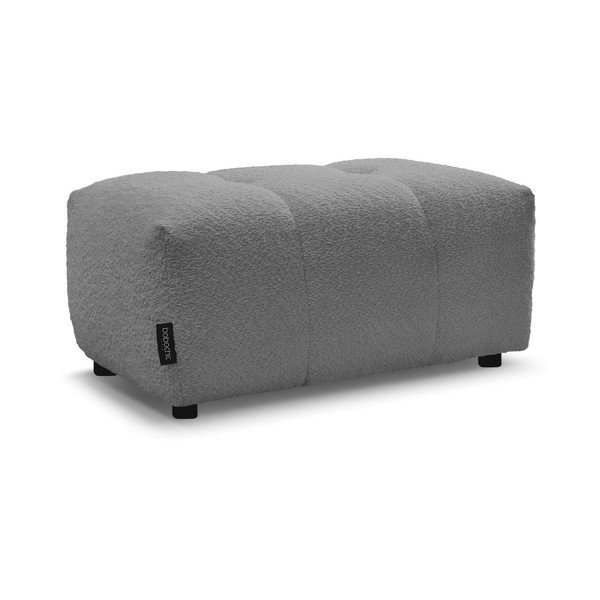 Šedá podnožka z textilie bouclé Roxelane – Bobochic Paris-image-3