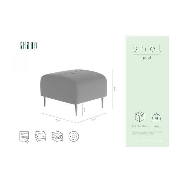 Tmavě zelená sametová podnožka Ghado Shel-image-3