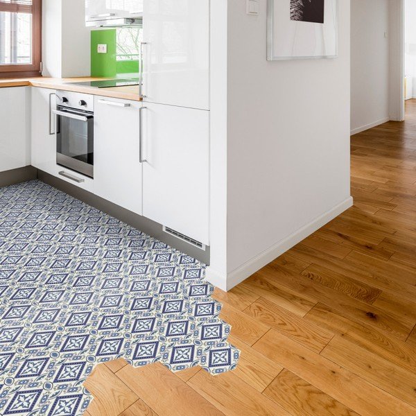Sada 10 samolepek na podlahu Ambiance Floor Stickers Hexagons Leonardina, 40 x 90 cm-image-1