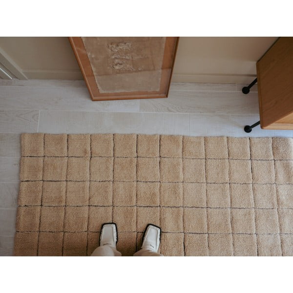 Ručně tkaný vlněný běhoun jantarový 80x230 cm Mosaic Amber – Lorena Canals-image-1