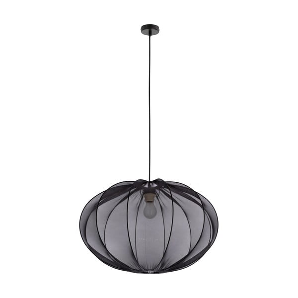 Černé závěsné svítidlo s textilním stínidlem ø 60 cm Mellow – Candellux Lighting