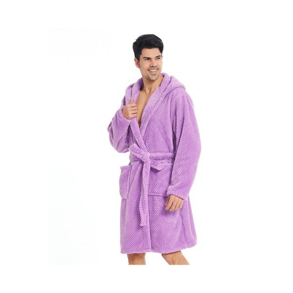 Růžovofialový unisex župan z mikrovlákna DecoKing Sleepyhead, velikost XS-image-2
