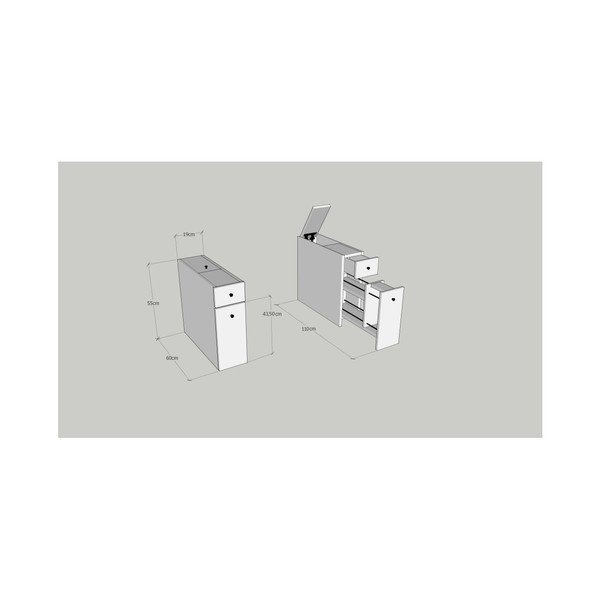 Bílá koupelnová výsuvná skříňka Garetto Calencia White-image-1