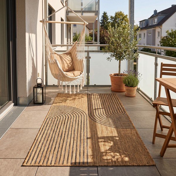 Černý/hnědý vnitřní a venkovní koberec 80x150 cm Mira 1453 – Ayyildiz Carpets-image-1